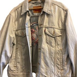 Levi’s embroidered flower jean jacket, XL